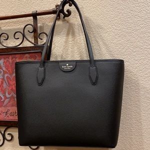♠️KATE SPADE black Lori textured zip-top tote